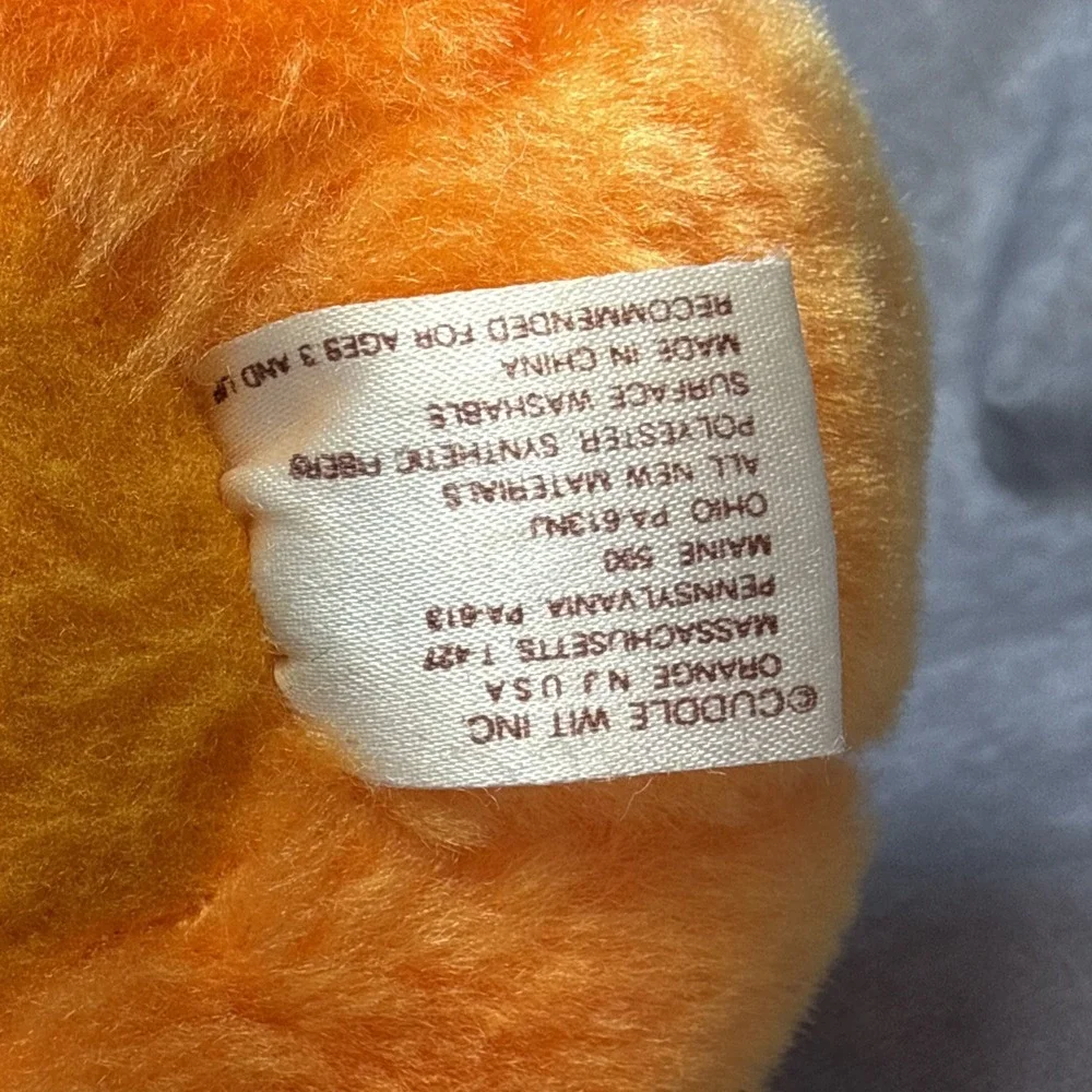 Vintage 80's Cuddle Wit Pumpkin Jack O Lantern Halloween Plush Lot Of 2 Decor 6